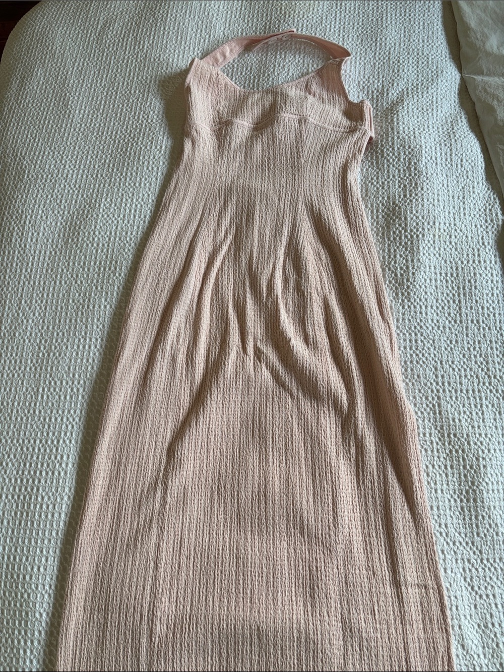 Free People Blush Pink Halter Maxi Dress